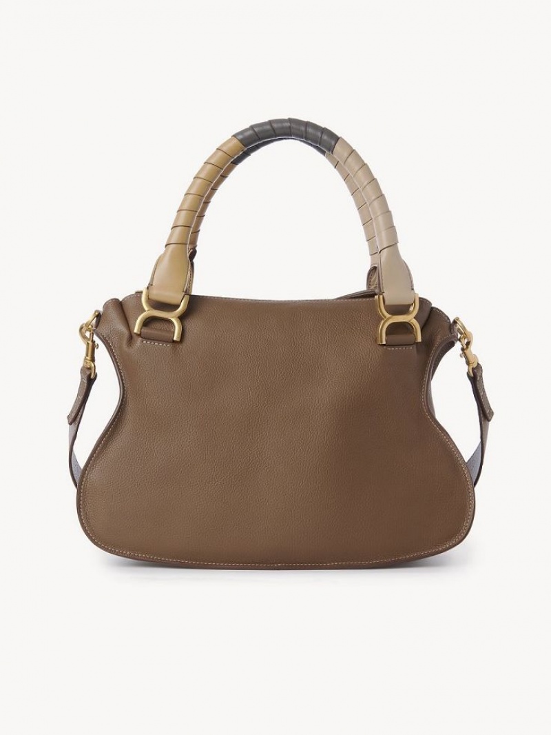 Chloe Marcie Double Carry Shoulder Bags Palm Brown | CHE-SR13439