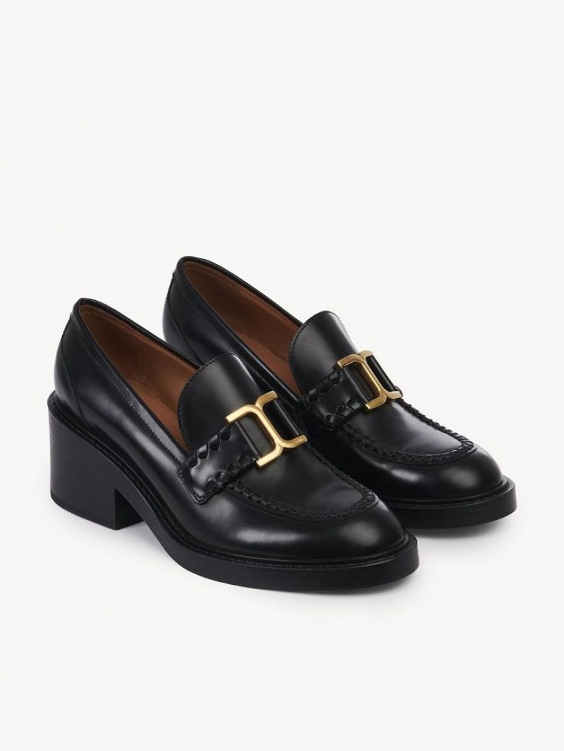 Chloe Marcie Heeled Loafer Black | CHE-SR14244