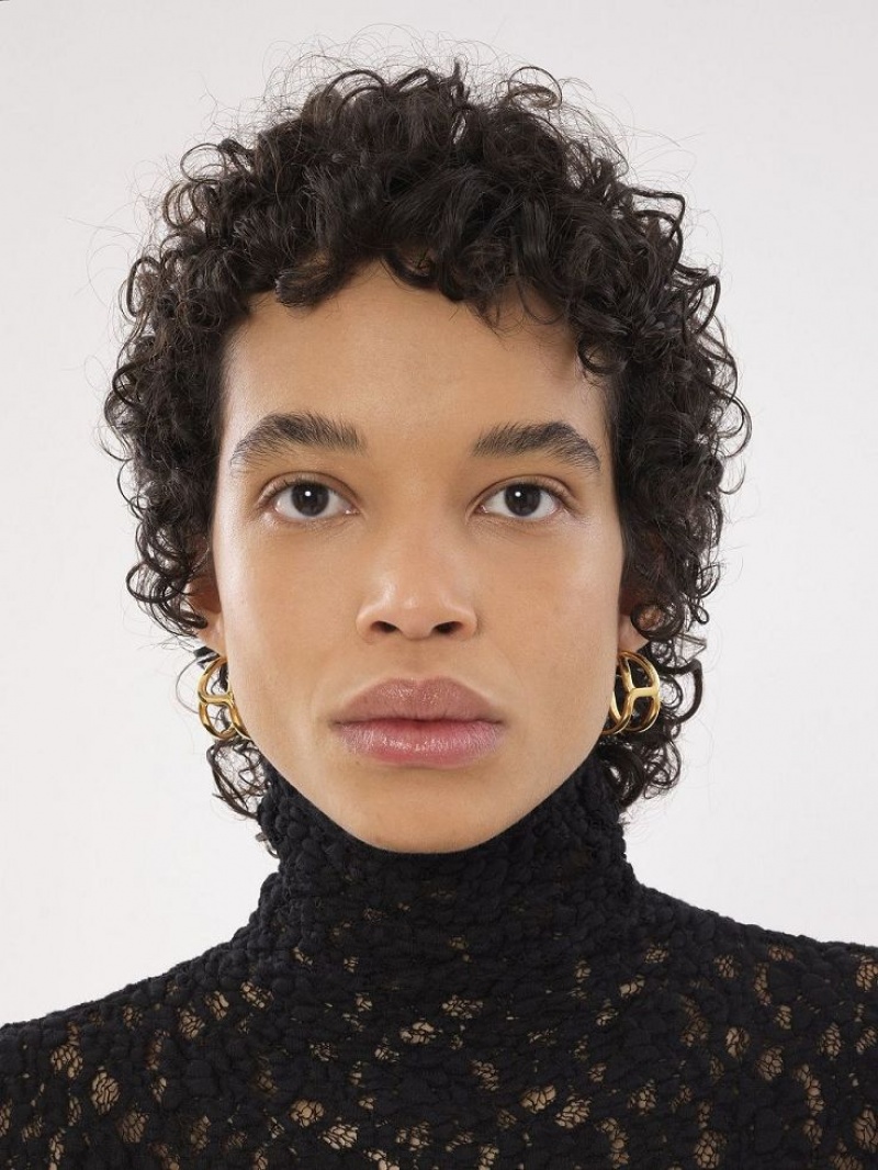 Chloe Marcie Hoop Earrings Bright Gold | CHE-SR14461