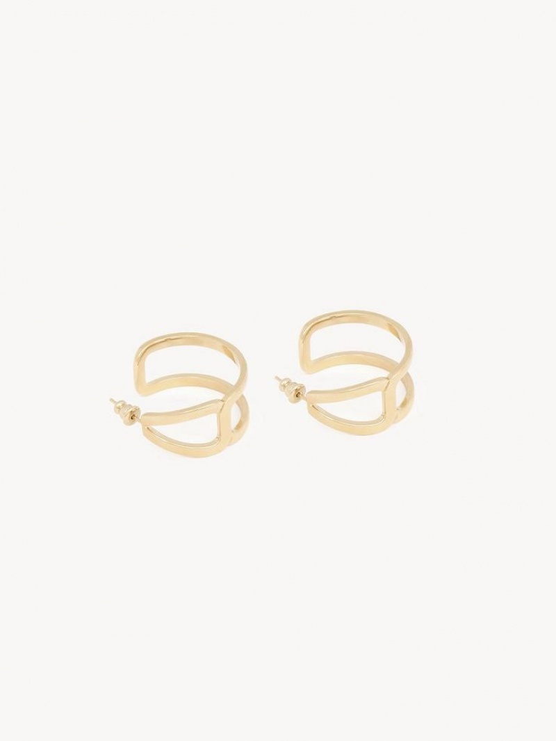 Chloe Marcie Hoop Earrings Bright Gold | CHE-SR14461