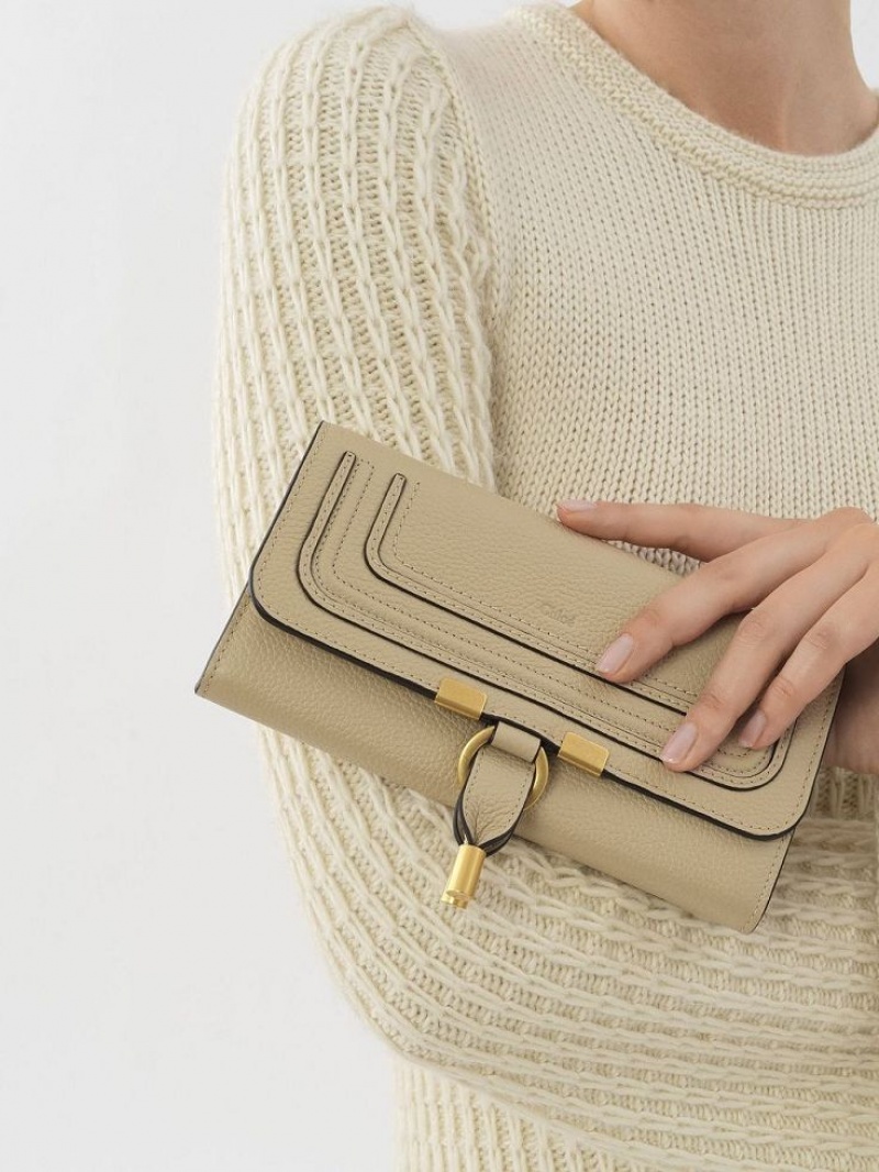 Chloe Marcie Long Wallets Root Beige | CHE-SR14305