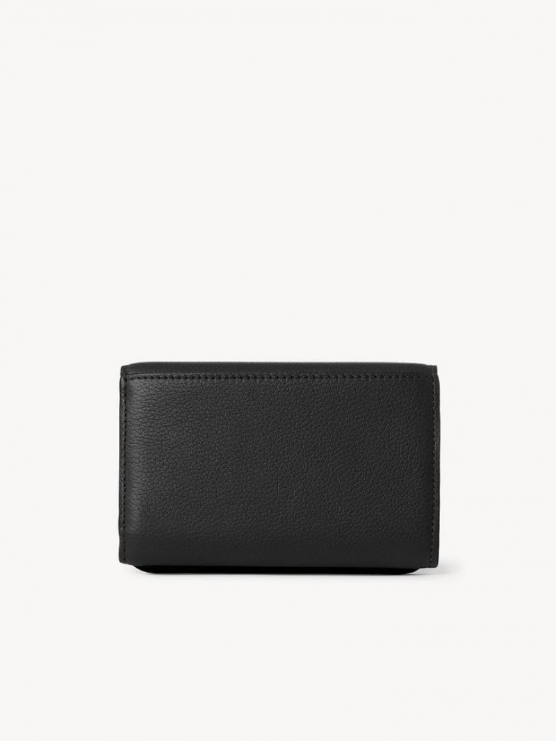 Chloe Marcie Medium Compact Wallets Black | CHE-SR14283