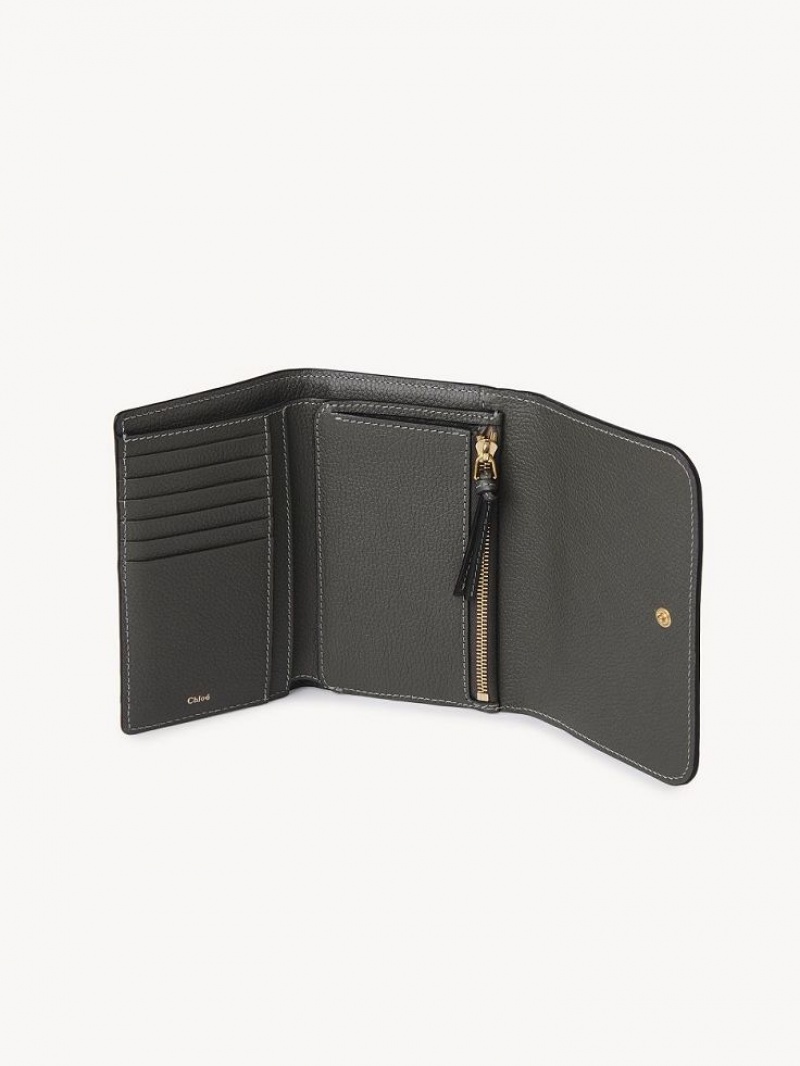 Chloe Marcie Medium Compact Wallets Elephant Grey | CHE-SR14286