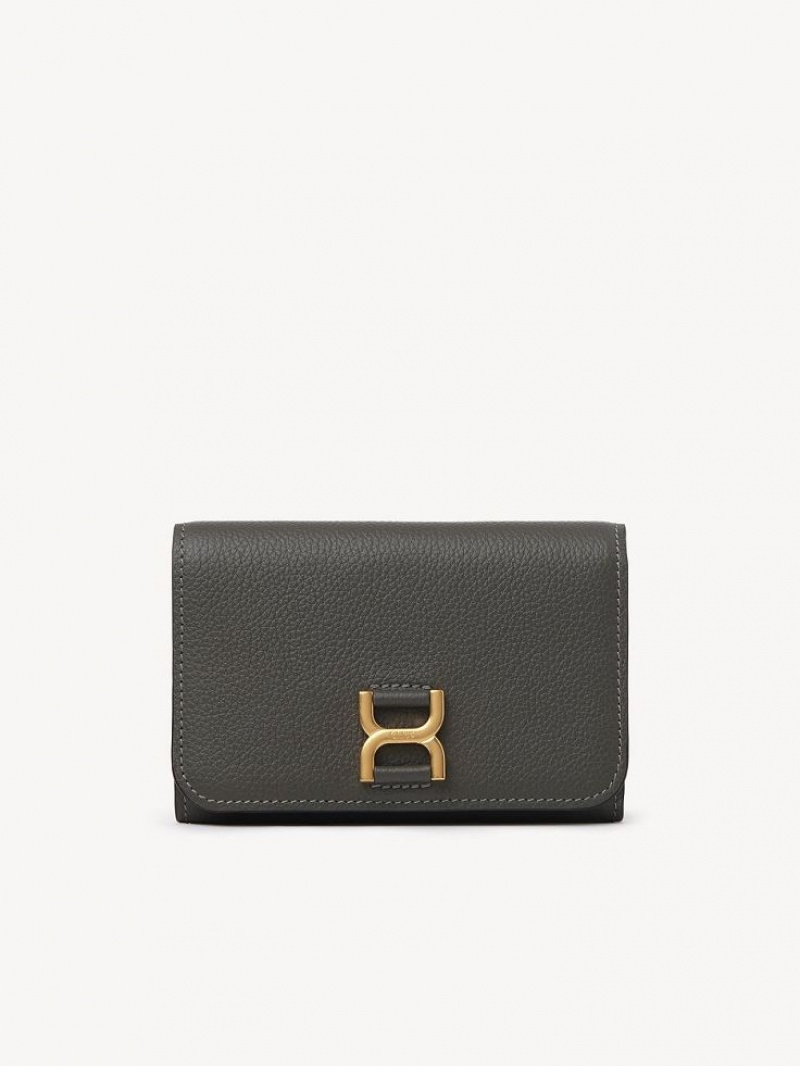 Chloe Marcie Medium Compact Wallets Elephant Grey | CHE-SR14286