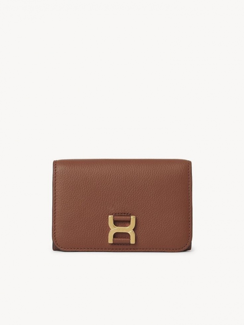 Chloe Marcie Medium Compact Wallets Tan | CHE-SR14282