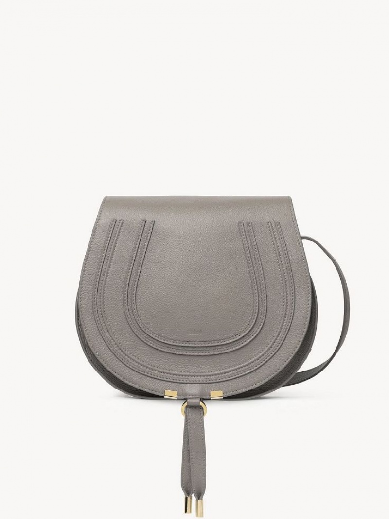 Chloe Marcie Medium Crossbody Bags Cashmere Grey | CHE-SR13471