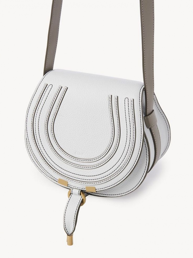 Chloe Marcie Small Crossbody Bags Crystal White | CHE-SR13502