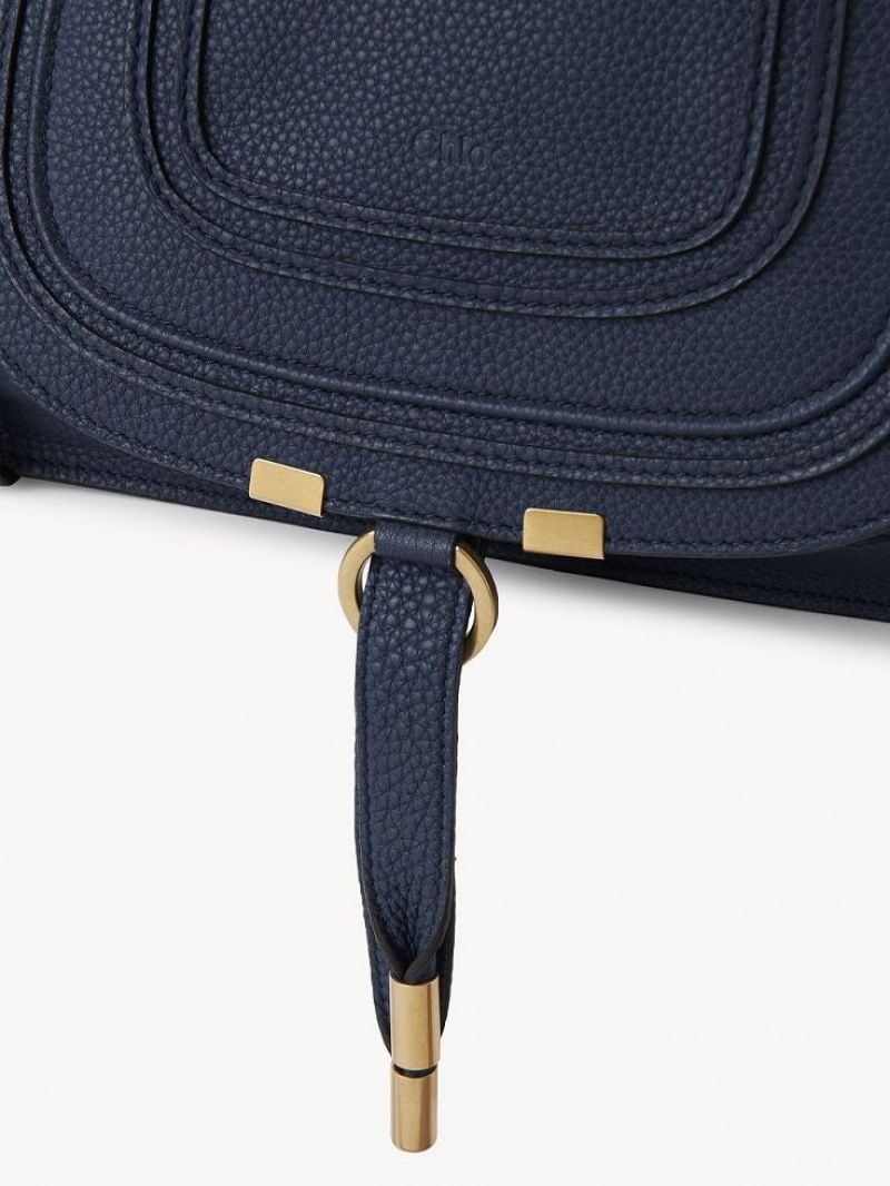 Chloe Marcie Small Double Carry Crossbody Bags Navy | CHE-SR13484