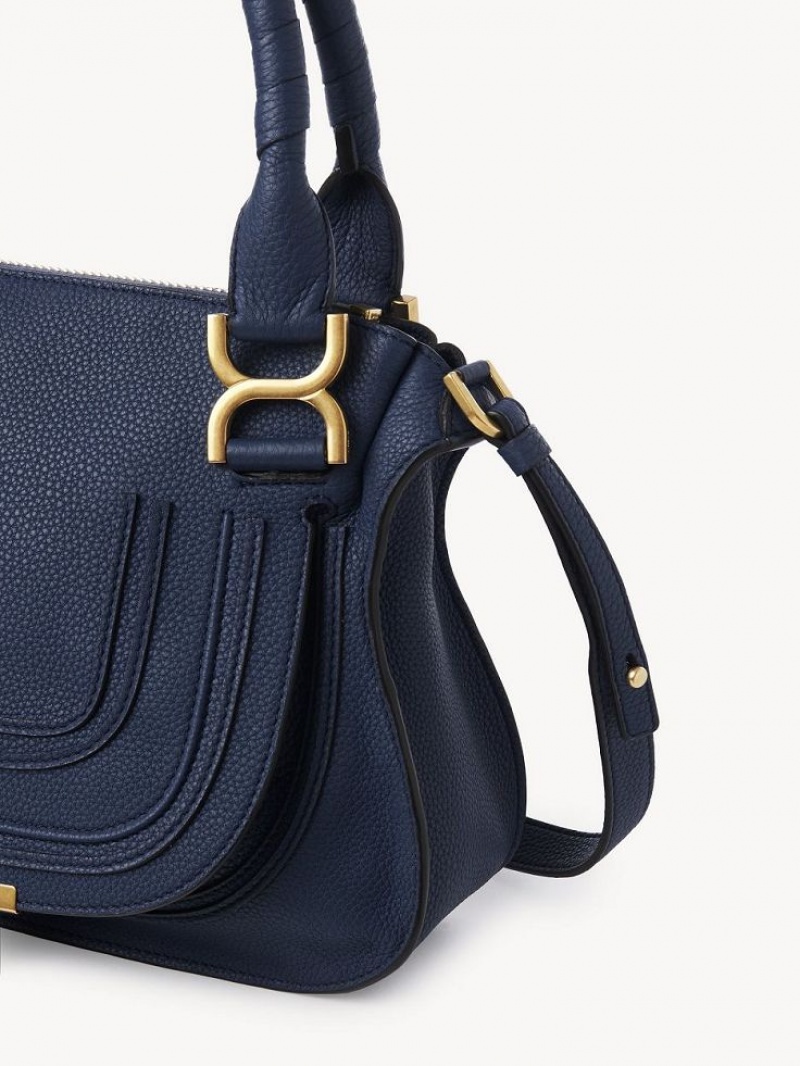 Chloe Marcie Small Double Carry Crossbody Bags Navy | CHE-SR13484