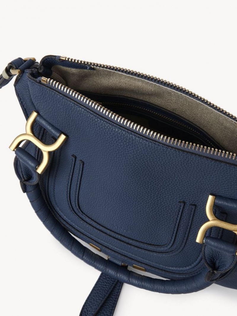 Chloe Marcie Small Double Carry Crossbody Bags Navy | CHE-SR13484