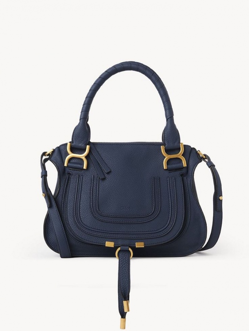 Chloe Marcie Small Double Carry Crossbody Bags Navy | CHE-SR13484