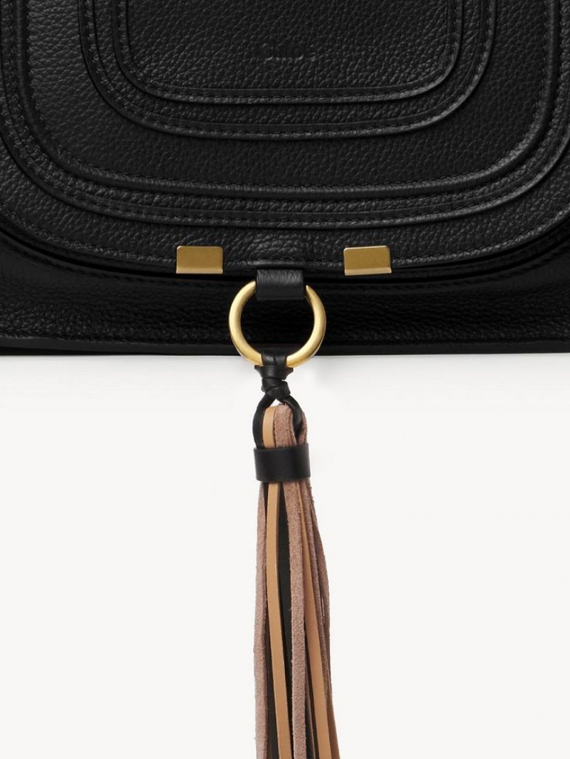 Chloe Marcie Small Double Carry Crossbody Bags Black | CHE-SR13489