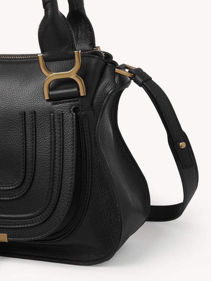 Chloe Marcie Small Double Carry Crossbody Bags Black | CHE-SR13489