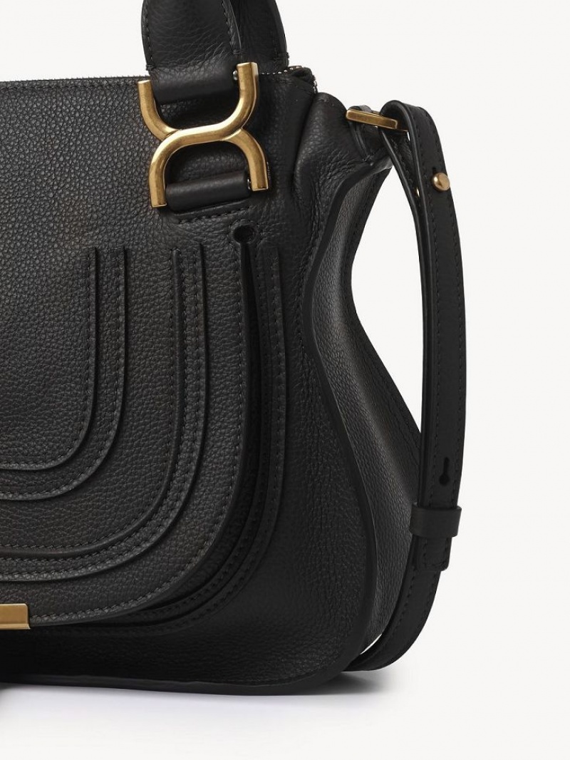 Chloe Marcie Small Double Carry Crossbody Bags Black | CHE-SR13543