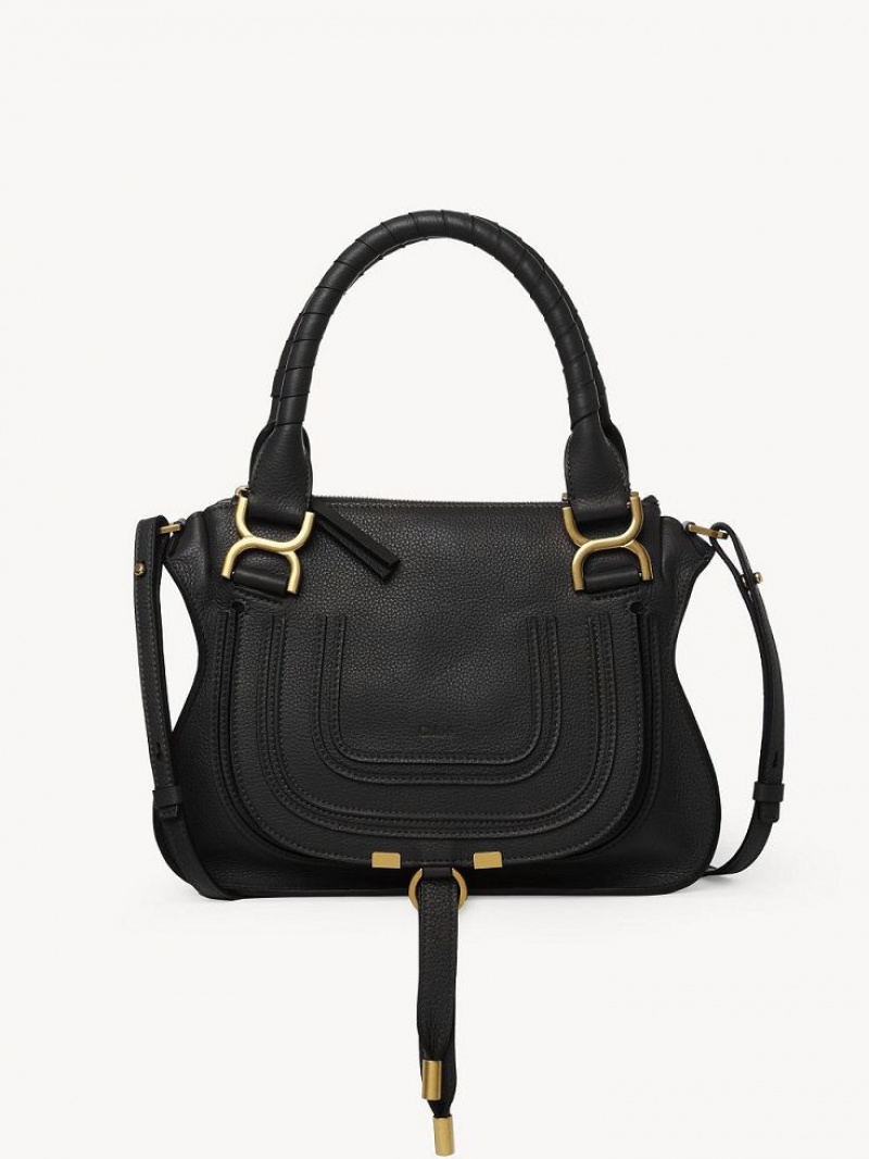 Chloe Marcie Small Double Carry Crossbody Bags Black | CHE-SR13543