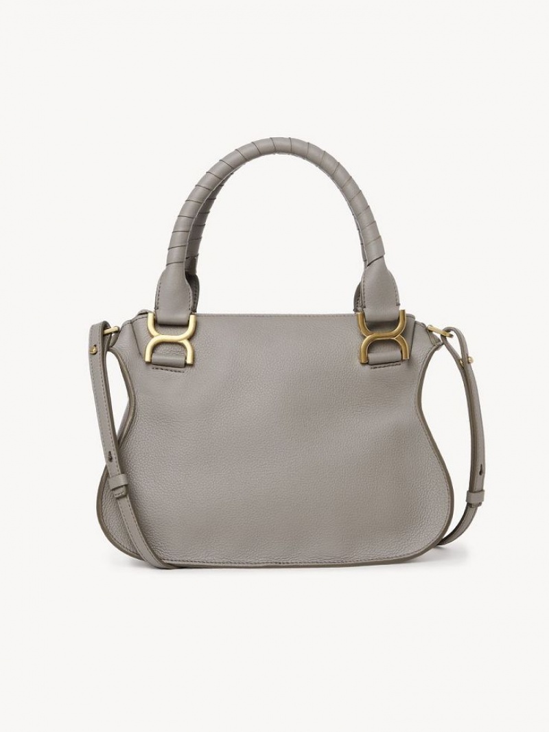 Chloe Marcie Small Double Carry Crossbody Bags Cashmere Grey | CHE-SR13547