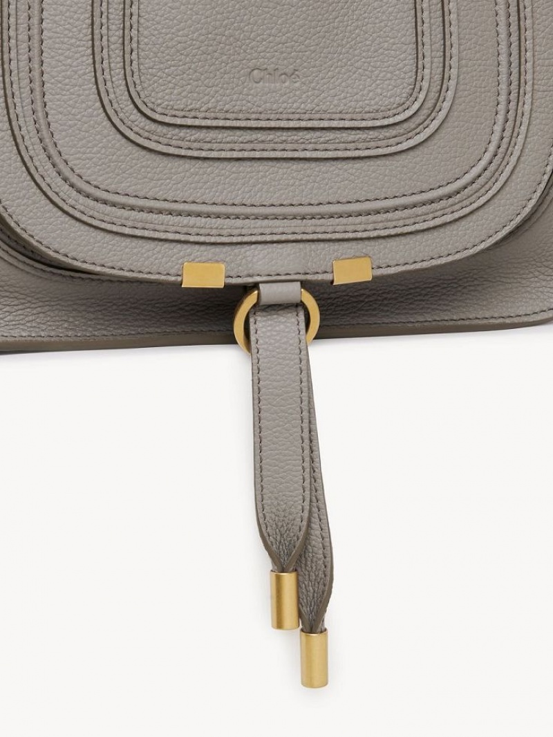 Chloe Marcie Small Double Carry Crossbody Bags Cashmere Grey | CHE-SR13547