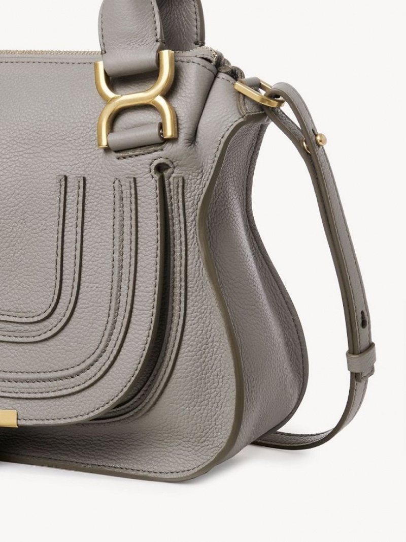 Chloe Marcie Small Double Carry Crossbody Bags Cashmere Grey | CHE-SR13547