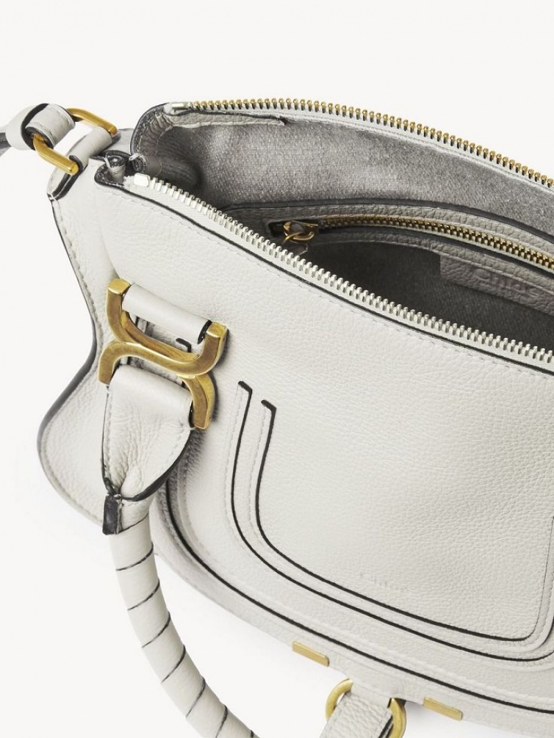 Chloe Marcie Small Double Carry Crossbody Bags White | CHE-SR13550