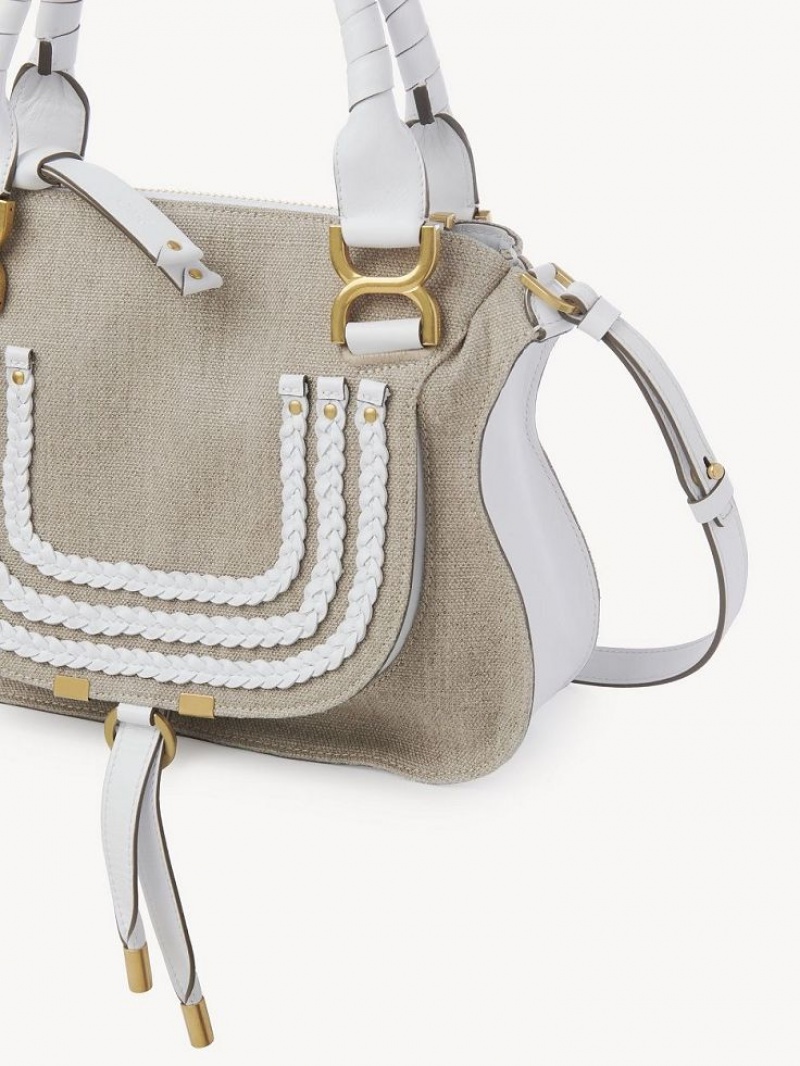 Chloe Marcie Small Double Carry Crossbody Bags White | CHE-SR13595