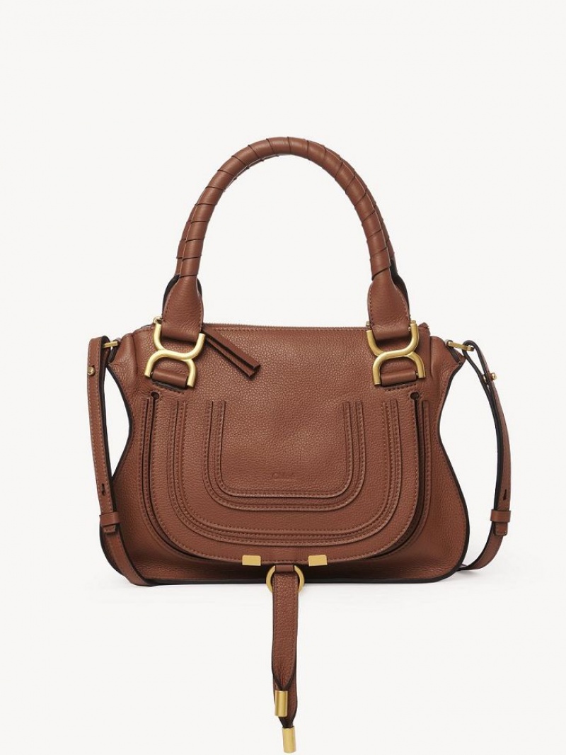 Chloe Marcie Small Double Carry Crossbody Bags Tan | CHE-SR13620