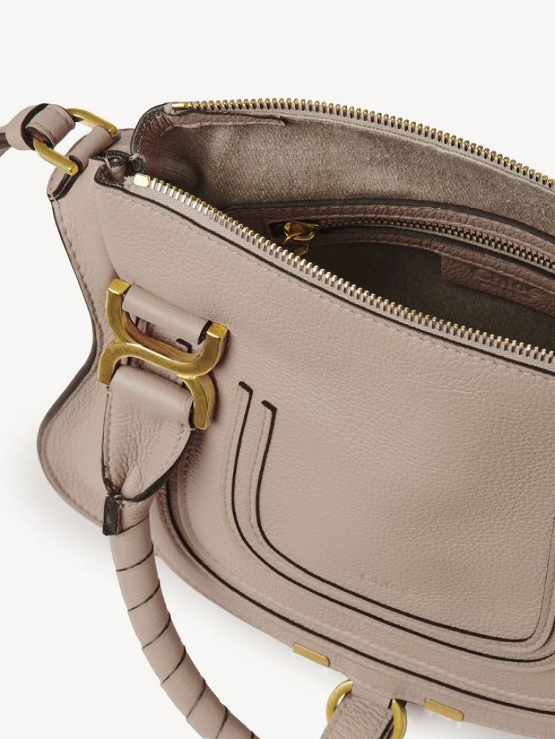 Chloe Marcie Small Double Carry Crossbody Bags Nomad Beige | CHE-SR13621