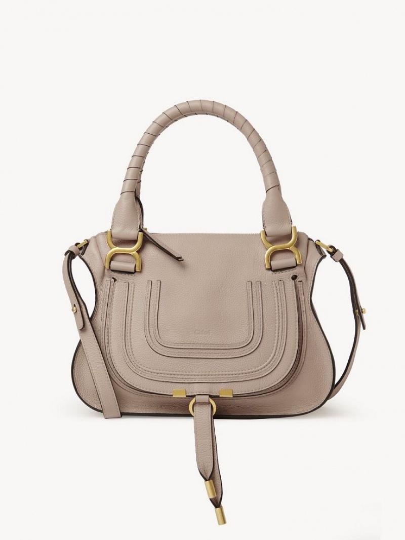 Chloe Marcie Small Double Carry Crossbody Bags Nomad Beige | CHE-SR13621