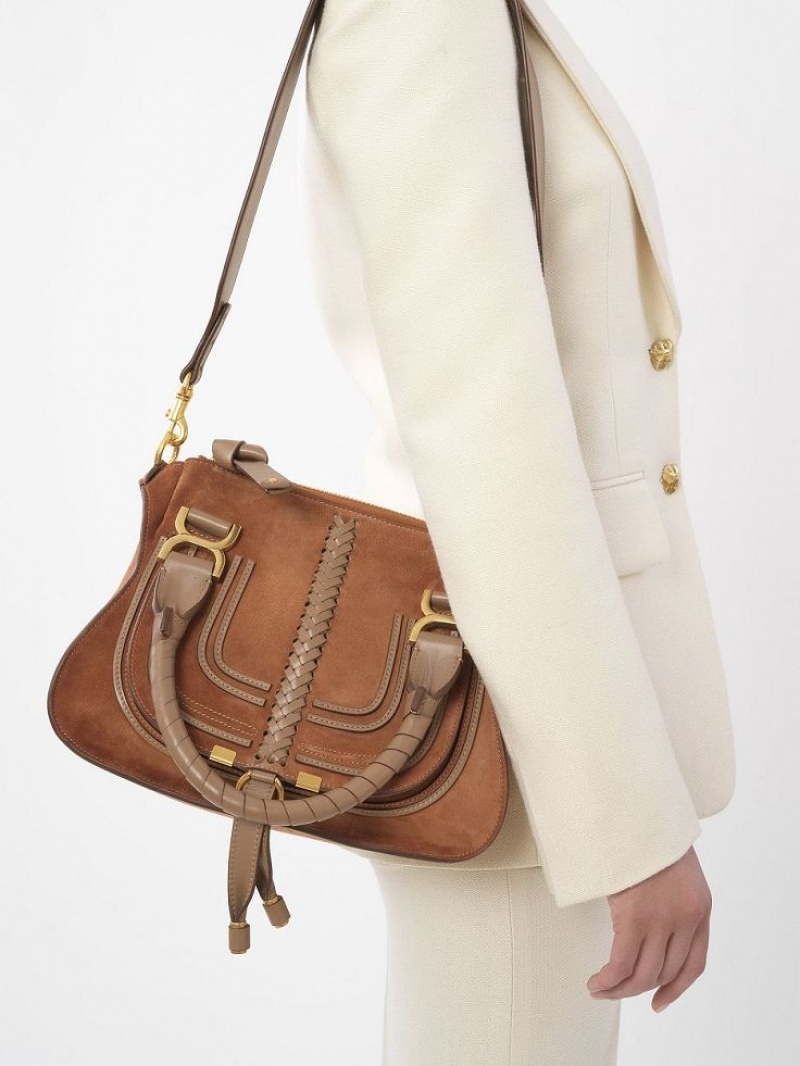 Chloe Marcie Small Double Carry Shoulder Bags Ochre Delight | CHE-SR13440