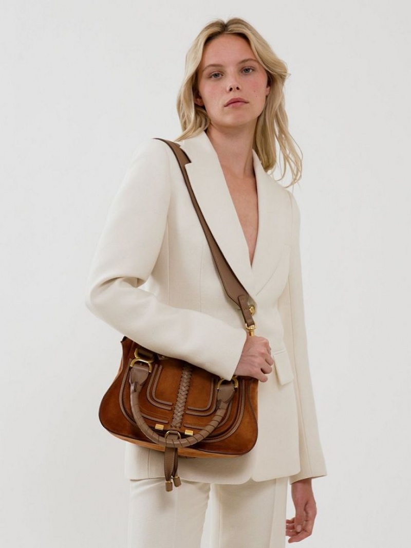 Chloe Marcie Small Double Carry Shoulder Bags Ochre Delight | CHE-SR13440