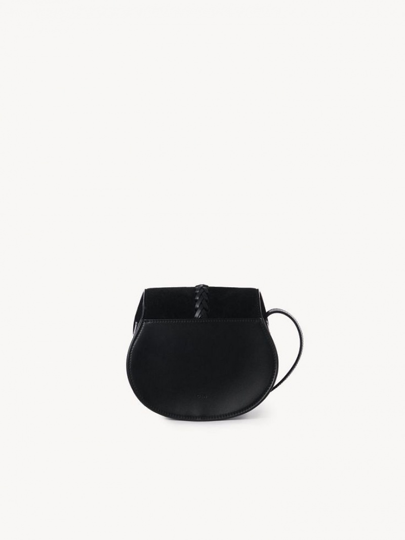 Chloe Marcie Small Saddle Shoulder Bags Black | CHE-SR13413