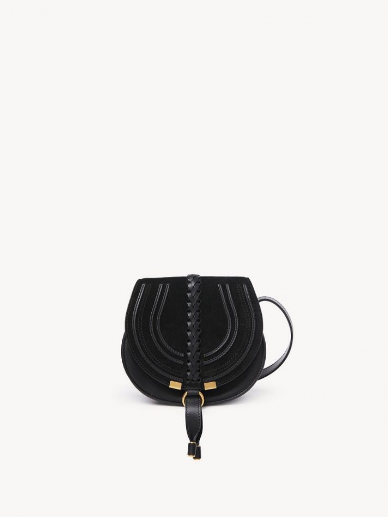 Chloe Marcie Small Saddle Shoulder Bags Black | CHE-SR13413