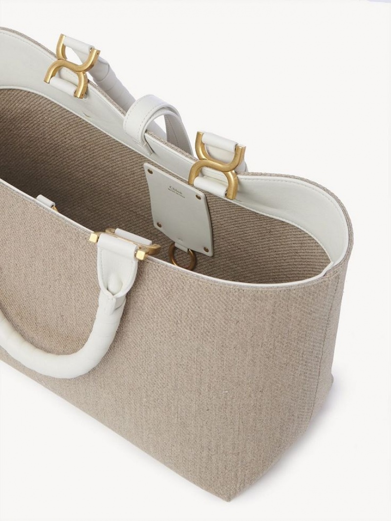 Chloe Marcie Small Tote Bags Sand | CHE-SR13359