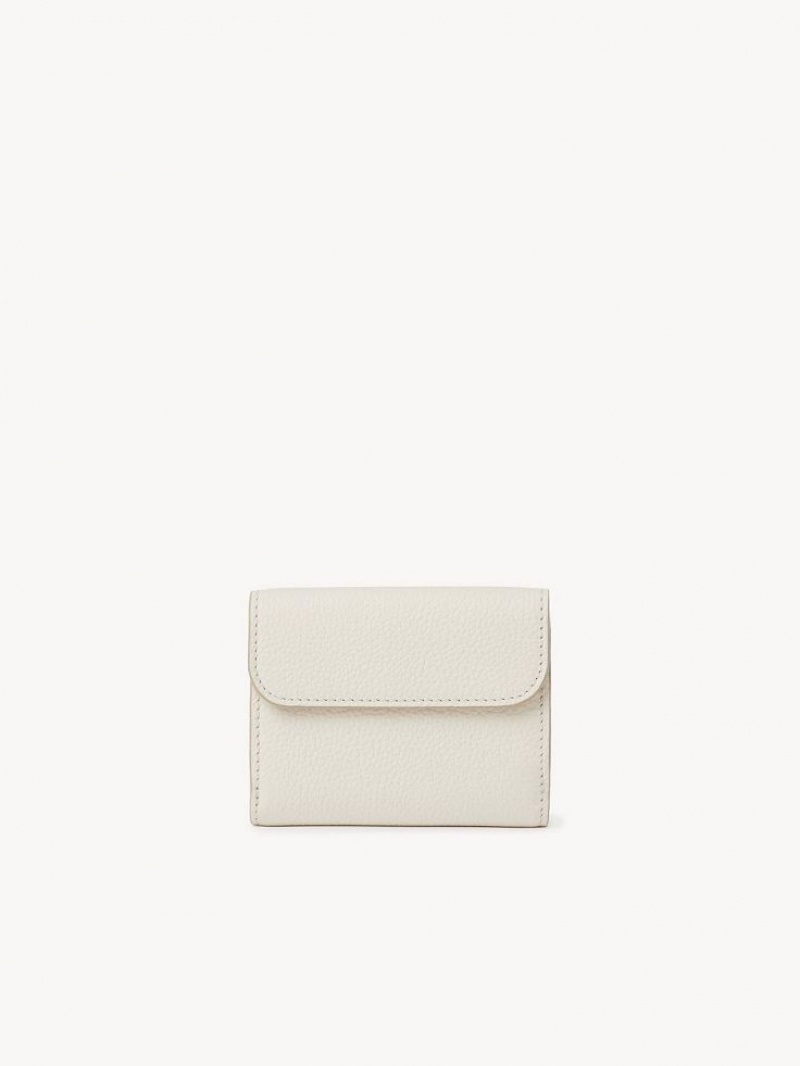 Chloe Marcie Small Tri-fold Compact Wallets MISTY IVORY | CHE-SR14295