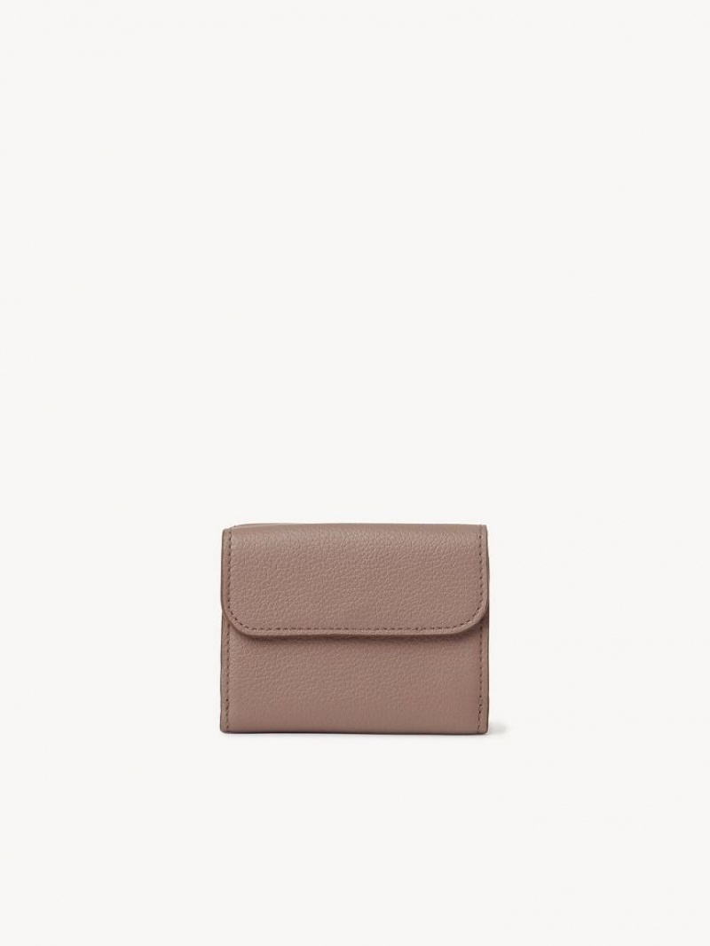 Chloe Marcie Small Tri-fold Compact Wallets WOODROSE | CHE-SR14296