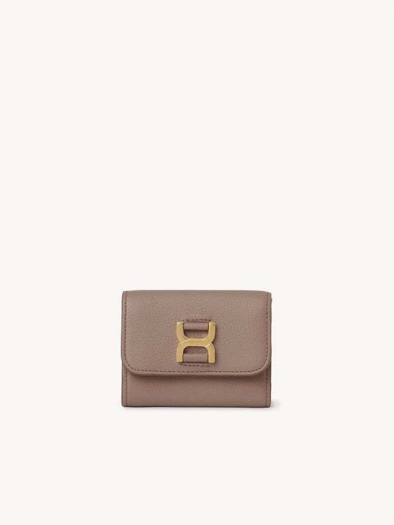 Chloe Marcie Small Tri-fold Compact Wallets WOODROSE | CHE-SR14296