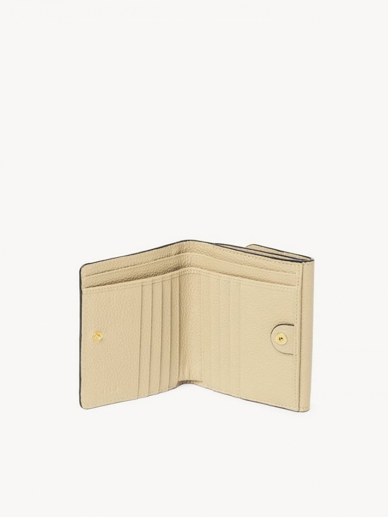 Chloe Marcie Square Compact Wallets Root Beige | CHE-SR14280