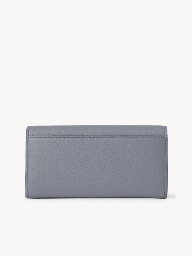 Chloe Marcie With Flap Long Wallets STORM BLUE | CHE-SR14302