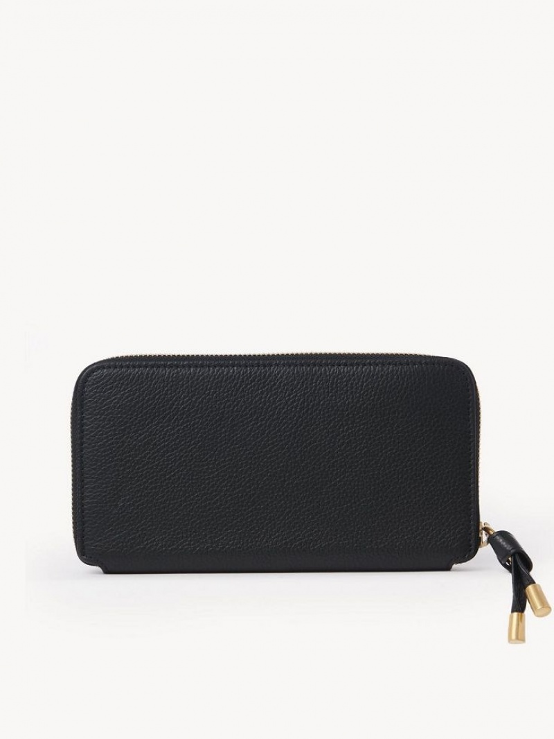 Chloe Marcie Zippered Long Wallets Black | CHE-SR14303