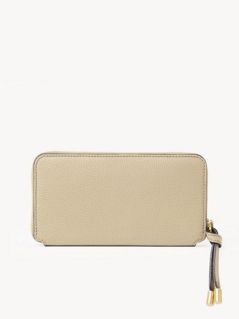 Chloe Marcie Zippered Long Wallets Root Beige | CHE-SR14304