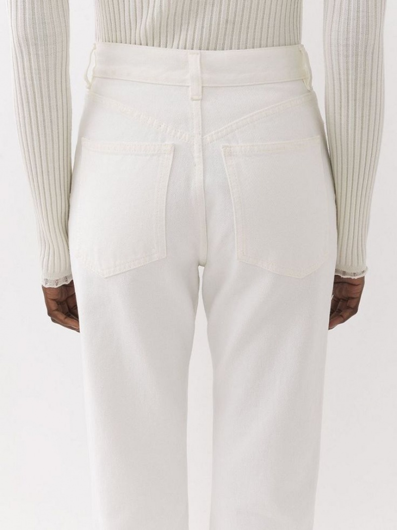 Chloe Masaya Cropped Straight Jeans White | CHE-SR13972