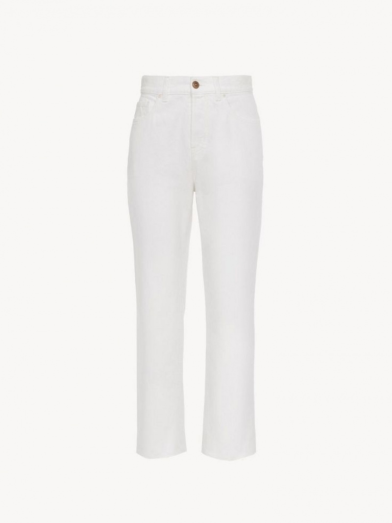 Chloe Masaya Cropped Straight Jeans White | CHE-SR13972