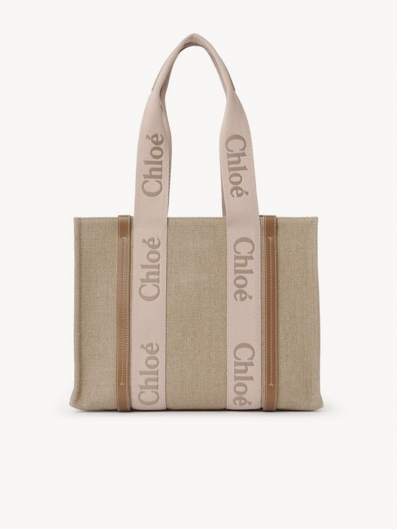 Chloe Medium Woody Tote Bags BLUSHY BEIGE | CHE-SR13385