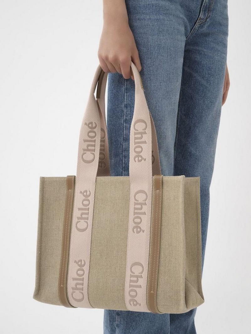 Chloe Medium Woody Tote Bags BLUSHY BEIGE | CHE-SR13385