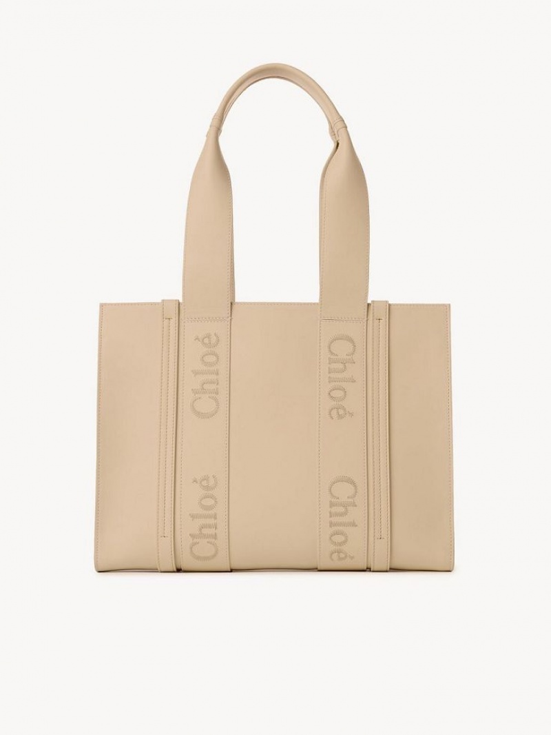 Chloe Medium Woody Tote Bags Cement Pink | CHE-SR13355