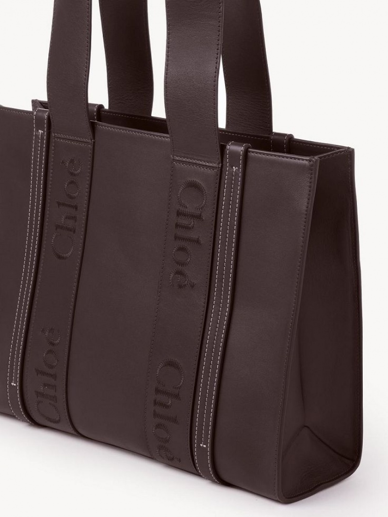 Chloe Medium Woody Tote Bags DEEP VIOLINE | CHE-SR13394