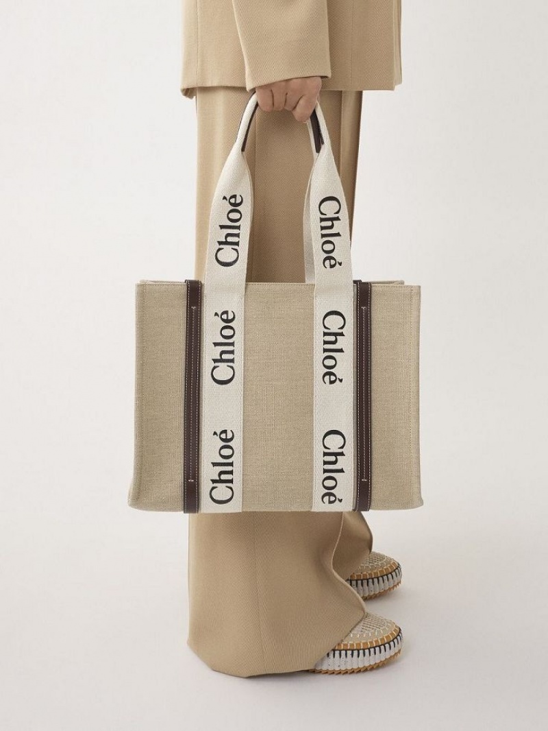 Chloe Medium Woody Tote Bags DEEP VIOLINE | CHE-SR13362