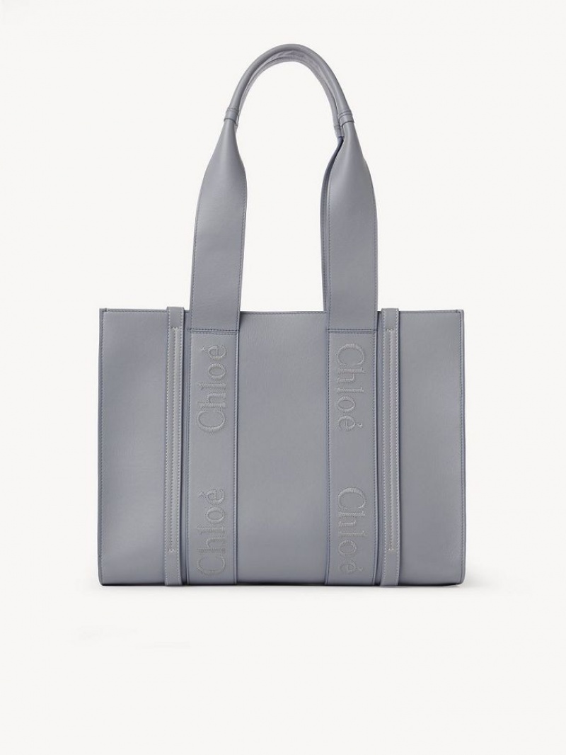 Chloe Medium Woody Tote Bags STORM BLUE | CHE-SR13323