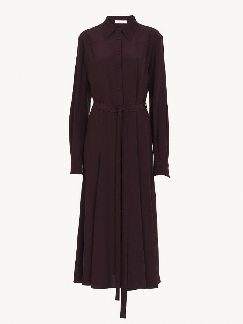 Chloe Midi Shirt Dresses Obscure Purple | CHE-SR13840