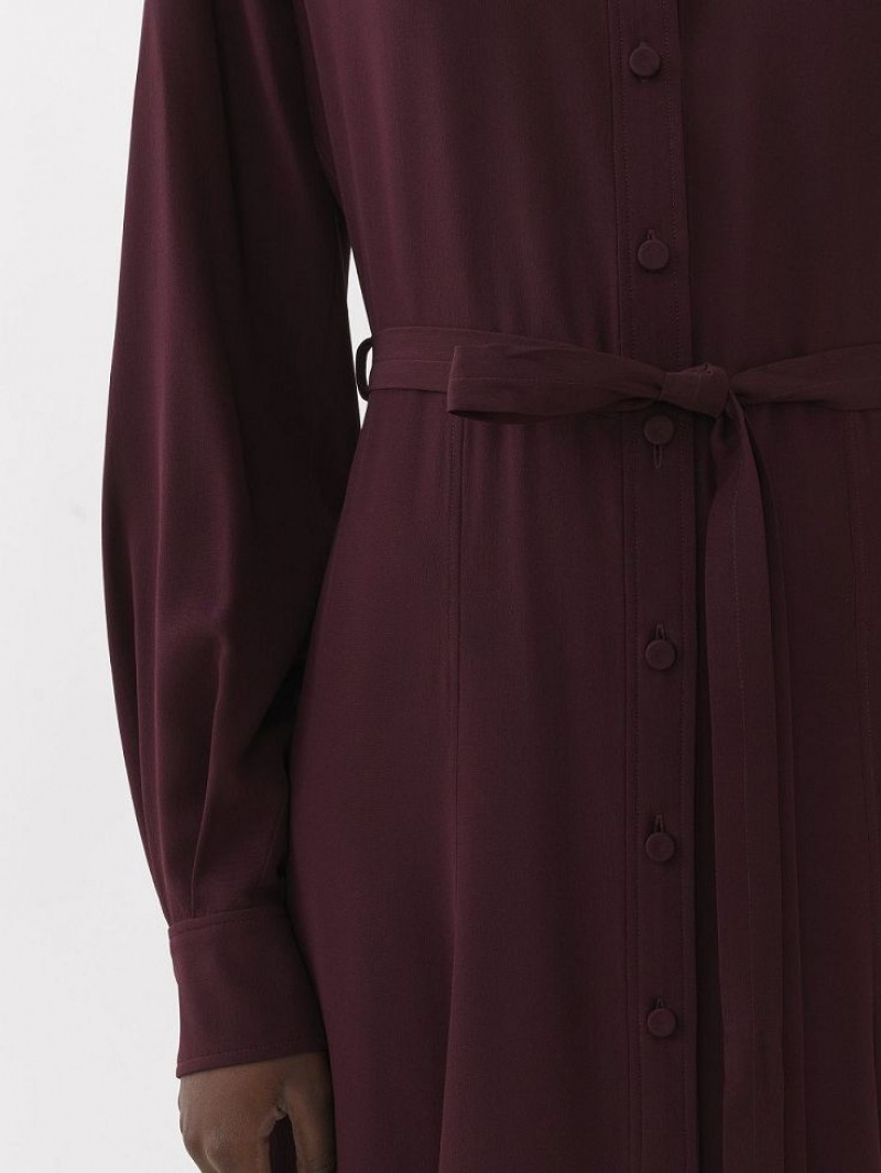 Chloe Midi Shirt Dresses Obscure Purple | CHE-SR13840