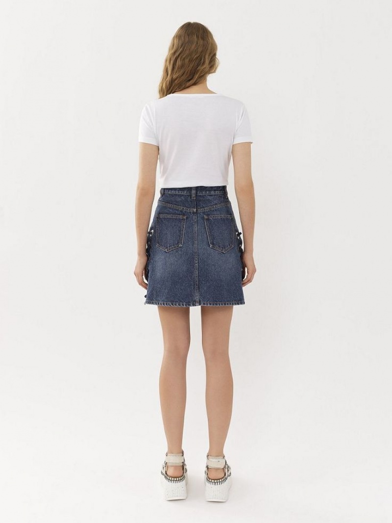 Chloe Mini Skirts Faded Denim | CHE-SR14084